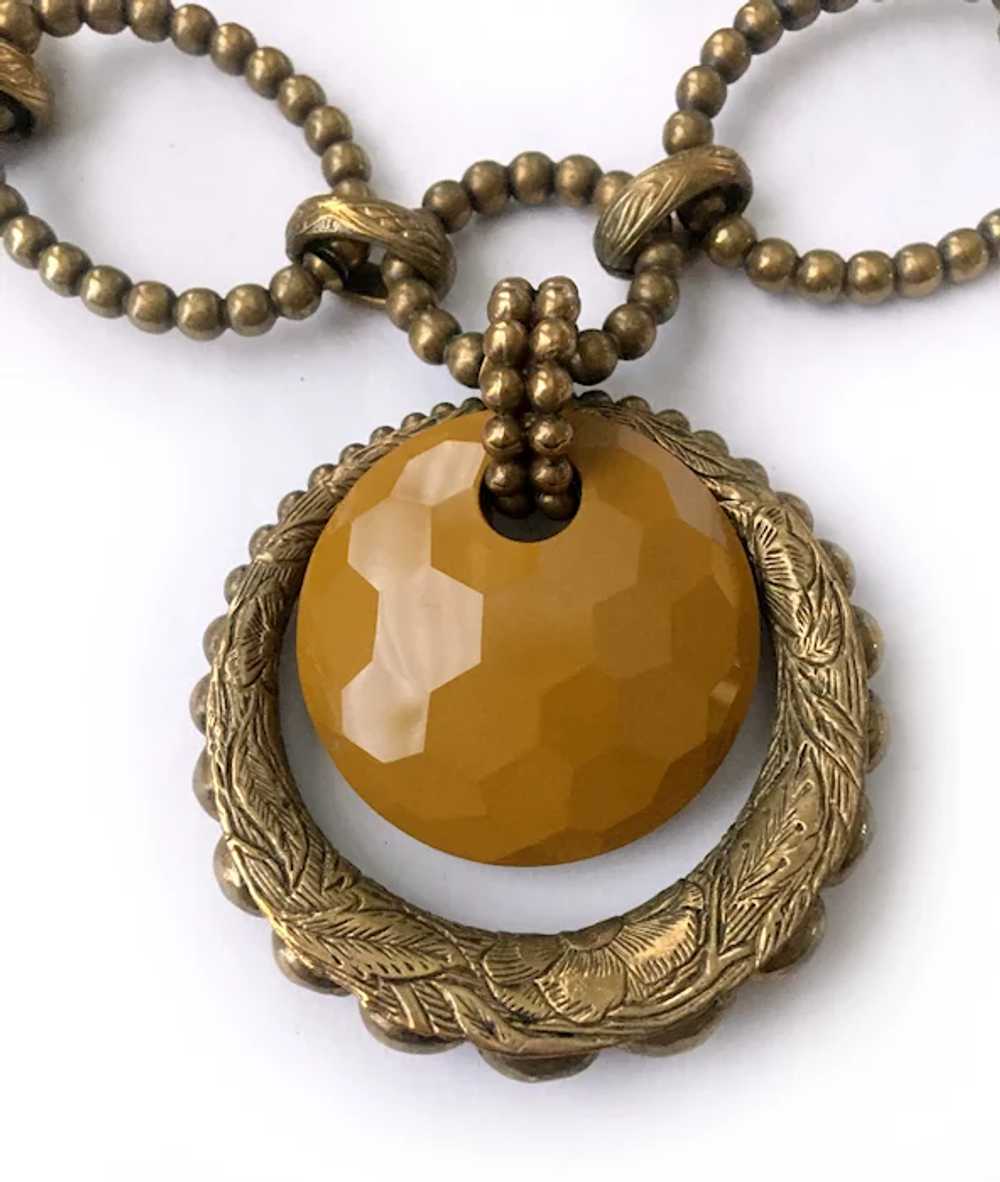 Dweck Faceted Yellow Jasper & Engraved and Beaded… - image 7