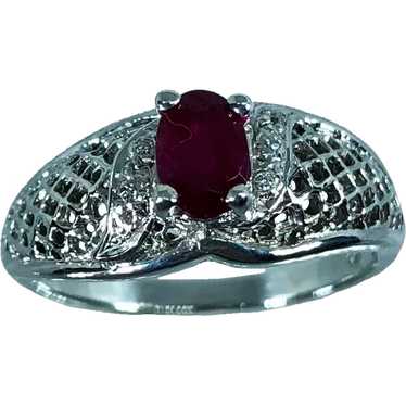 14 Ruby & Diamonds Hand Crafted Ring - image 1