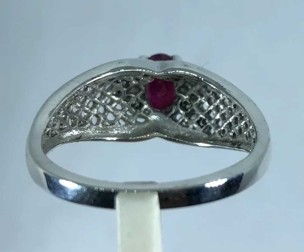 14 Ruby & Diamonds Hand Crafted Ring - image 2
