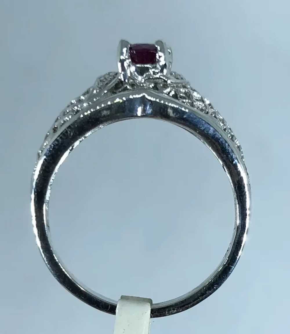 14 Ruby & Diamonds Hand Crafted Ring - image 3
