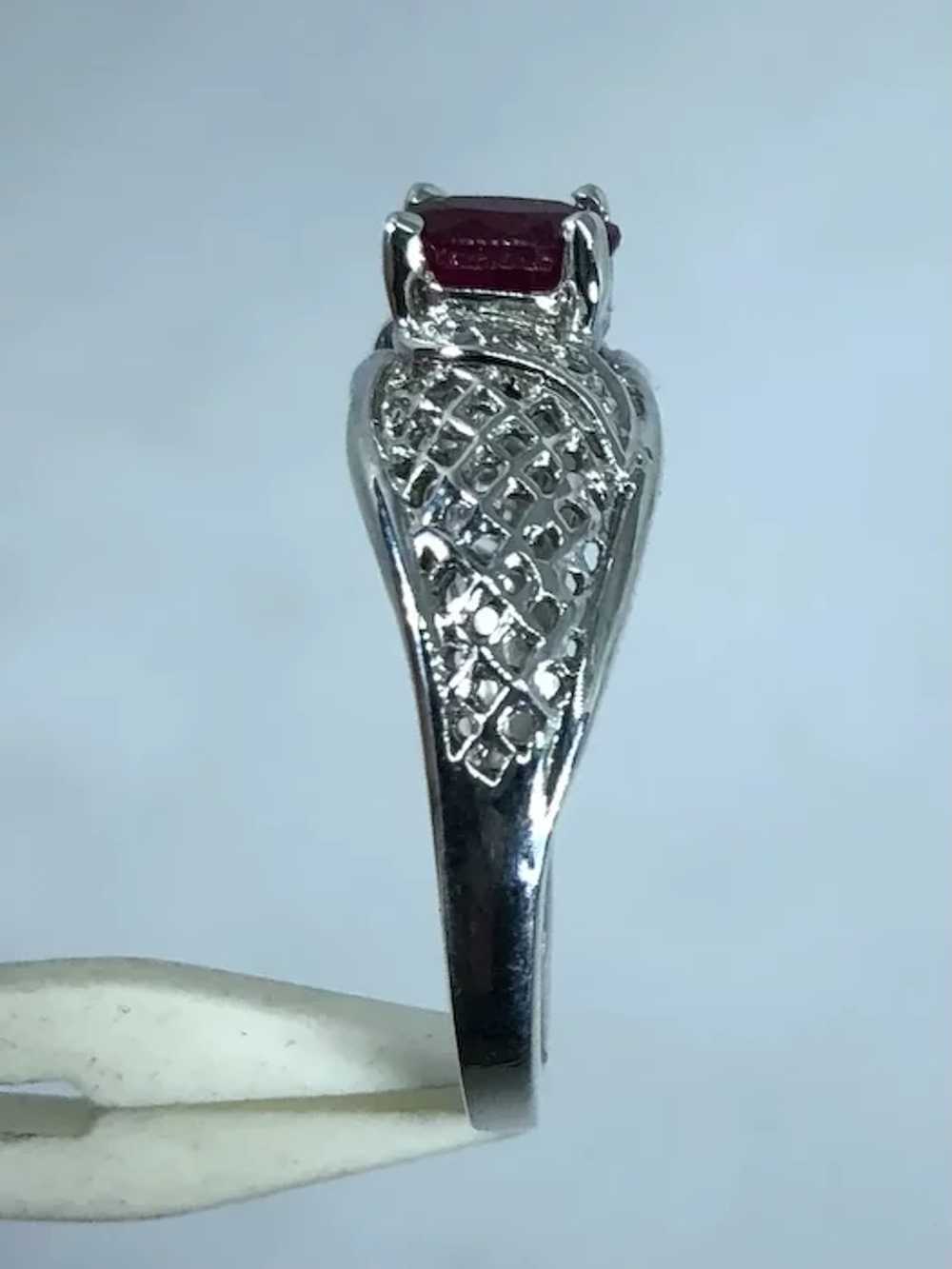 14 Ruby & Diamonds Hand Crafted Ring - image 5