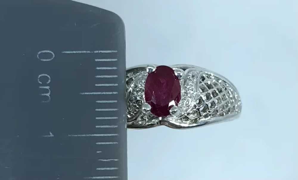 14 Ruby & Diamonds Hand Crafted Ring - image 6