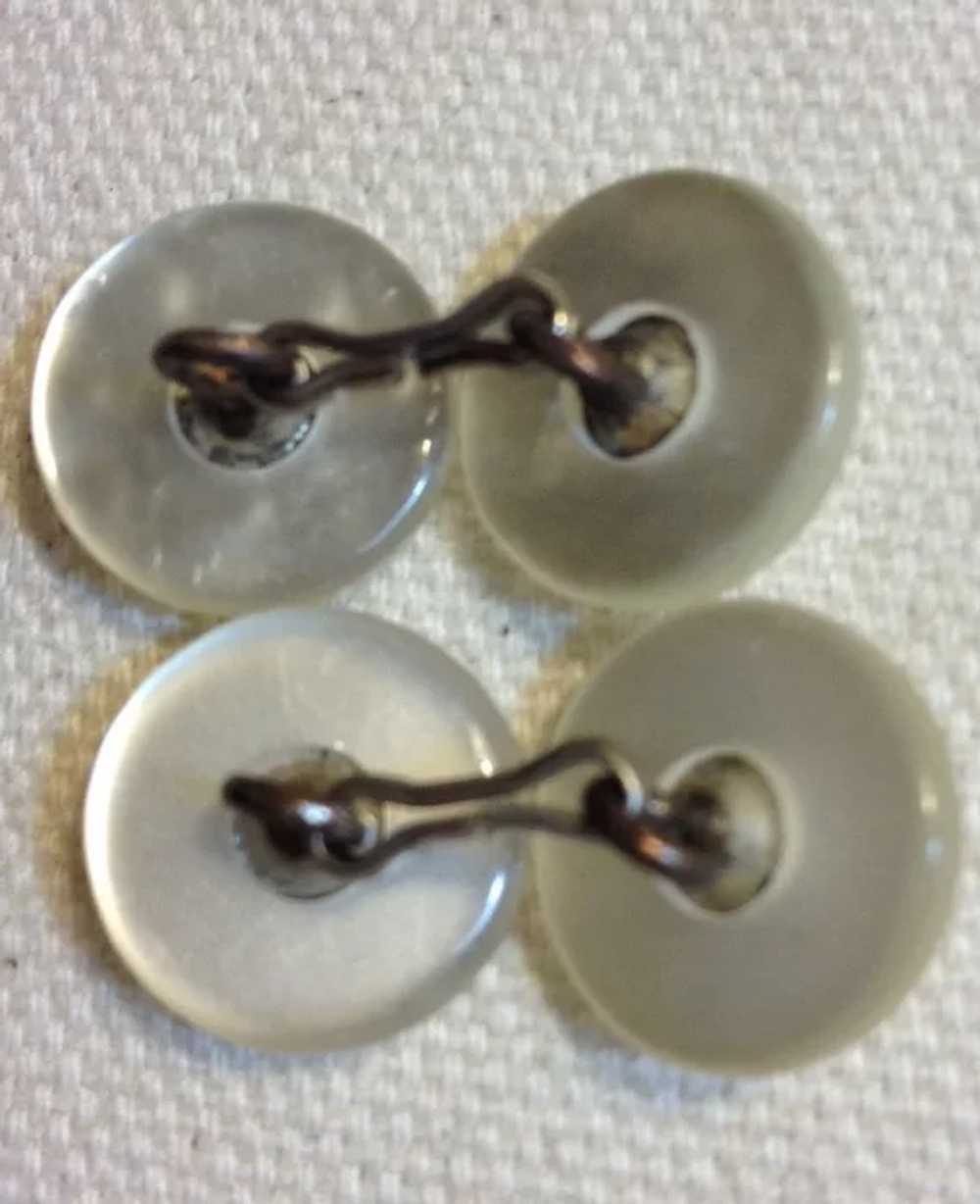 Vintage Mother Of Pearl Cuff Links - image 2