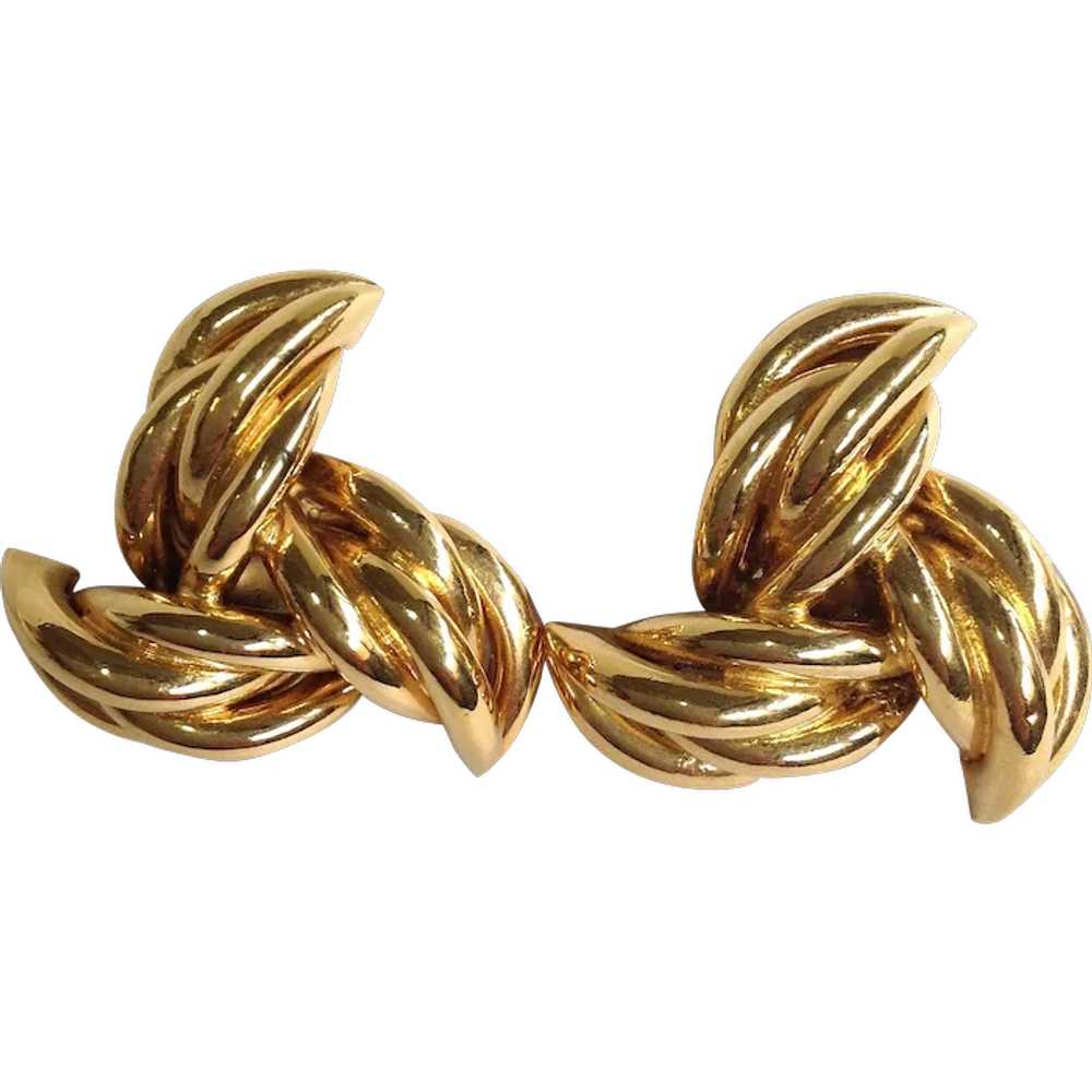 Large Givenchy Gold Plate Earrings Paris - image 1