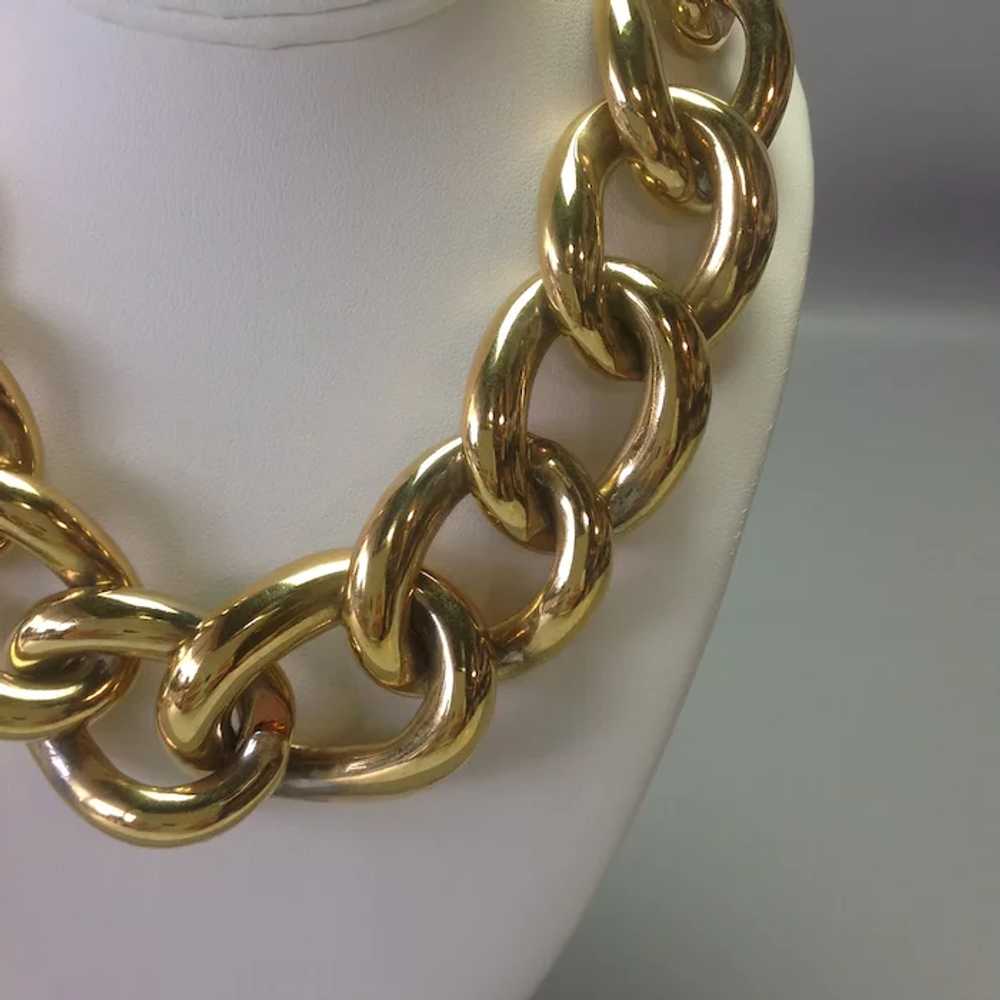 Chunky Gold Plate Necklace 16" - image 4