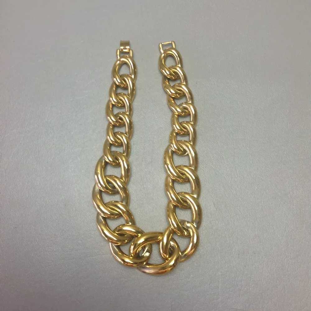 Chunky Gold Plate Necklace 16" - image 6