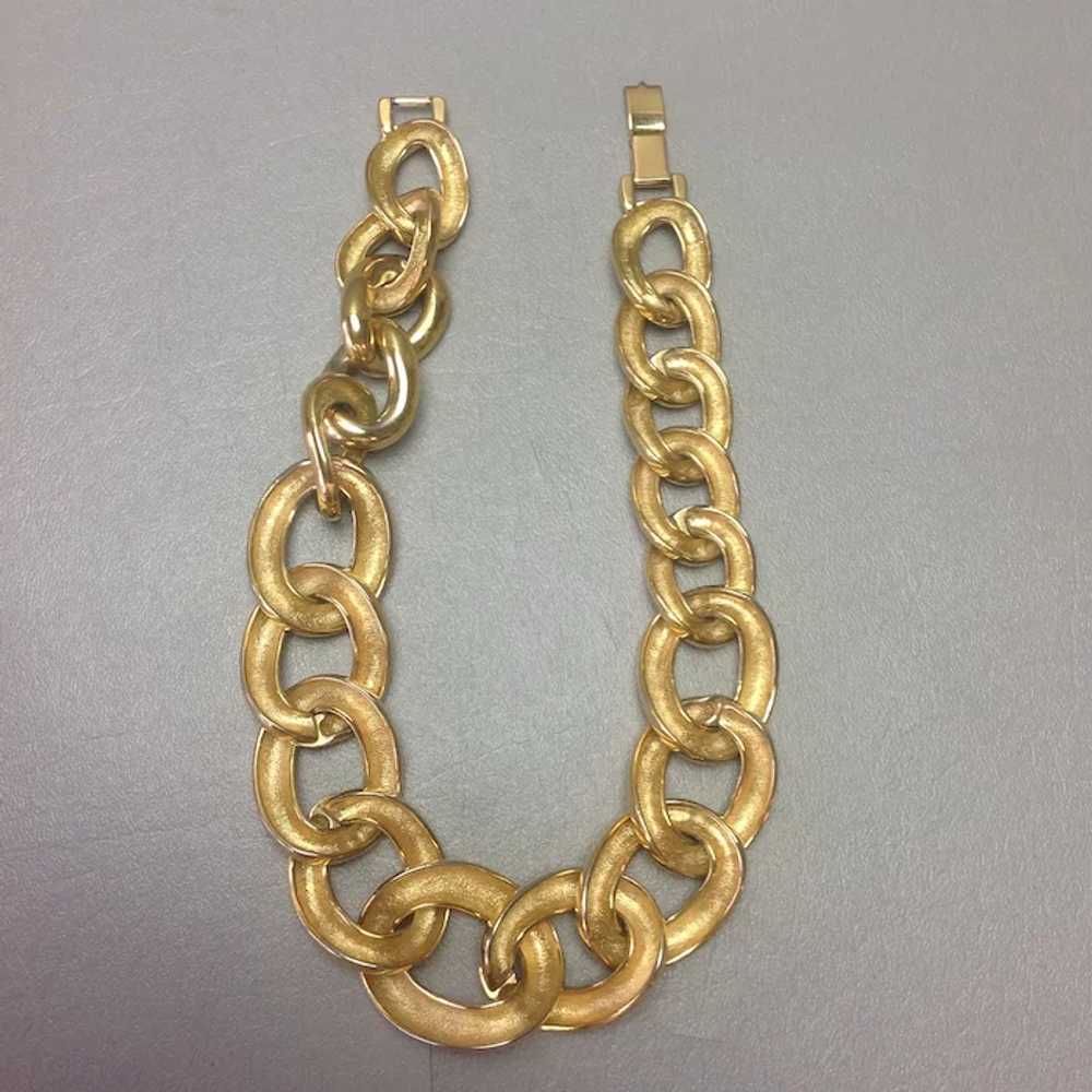 Chunky Gold Plate Necklace 16" - image 7