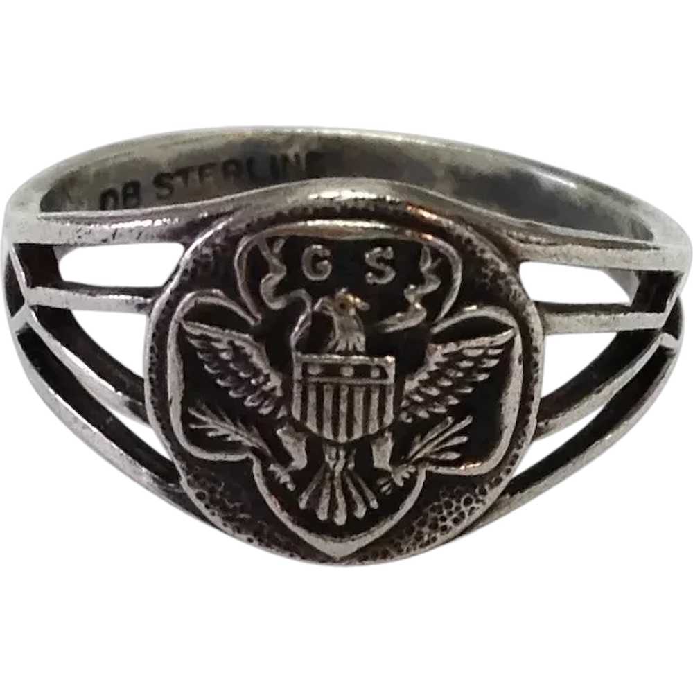 Girl Scout Ring Sterling 1934 - image 1