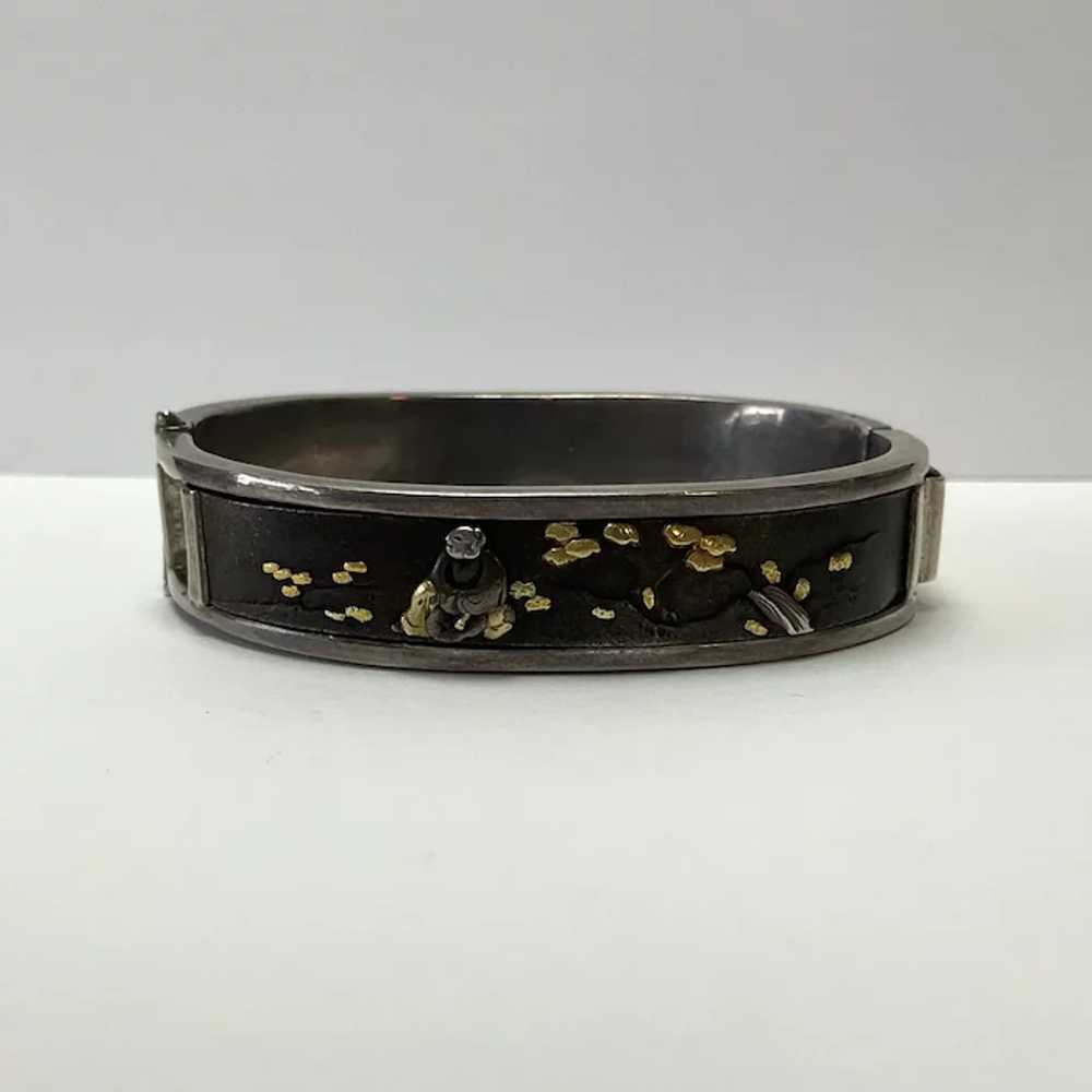 Shakudo Sterling Bangle Man in Shakura Meiji 6.75" - image 4