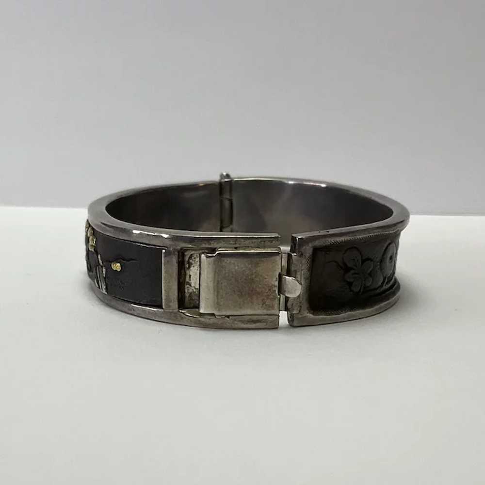 Shakudo Sterling Bangle Man in Shakura Meiji 6.75" - image 5