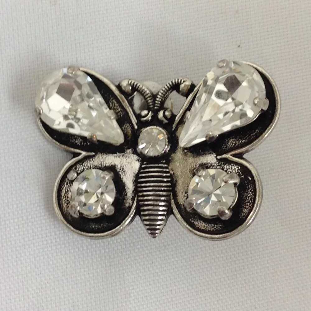 Zoe Coste Rhinestone Butterfly Earrings France 19… - image 3