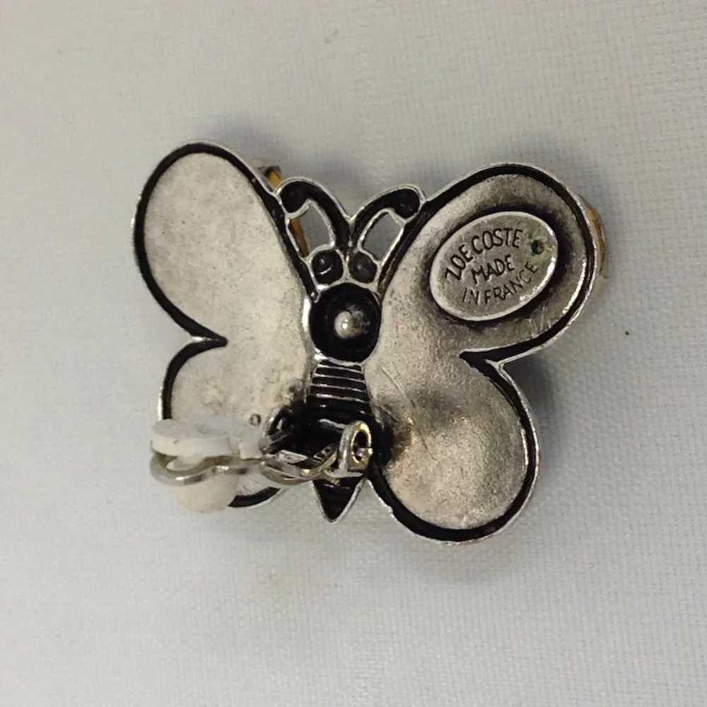 Zoe Coste Rhinestone Butterfly Earrings France 19… - image 4