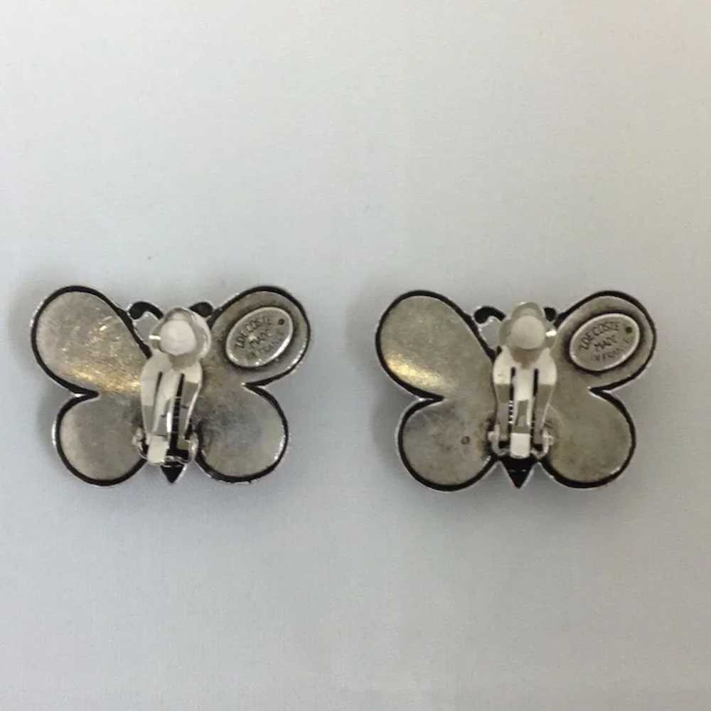 Zoe Coste Rhinestone Butterfly Earrings France 19… - image 6