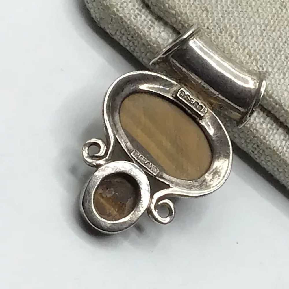 Sterling Silver Double Tiger Eye Pendant - image 5