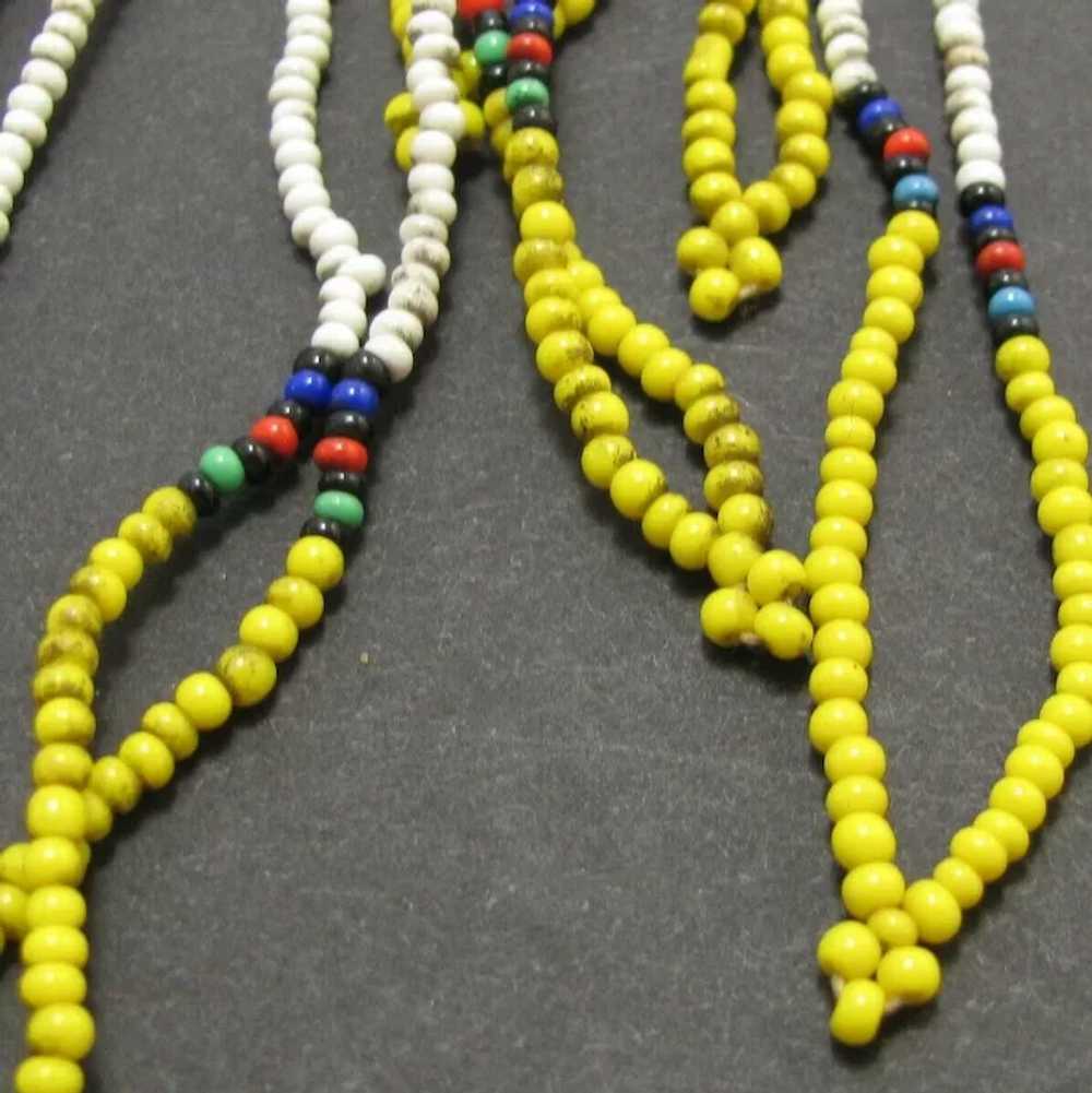 Vintage AFRICAN TRIBAL BEADED Necklace Native Col… - image 5