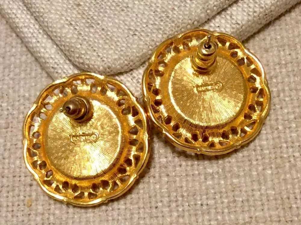 Faux Pearl Gold Tone Earrings Napier - image 3