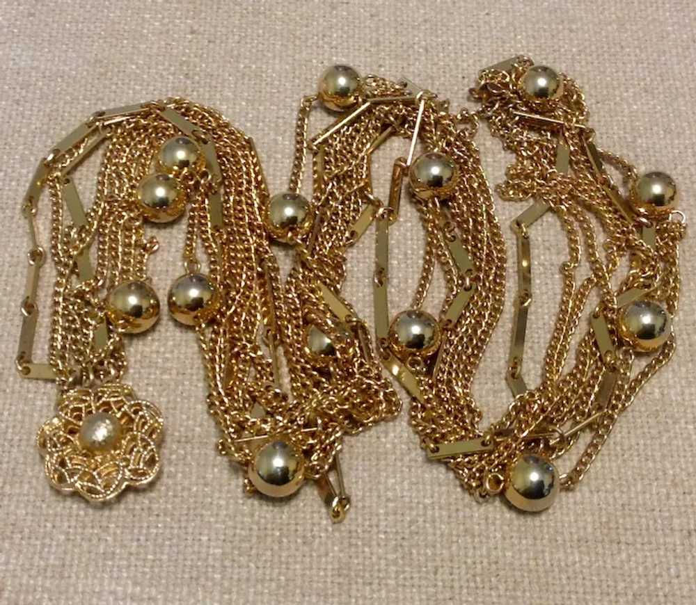 Gold Metal Multi Strand Necklace - image 4