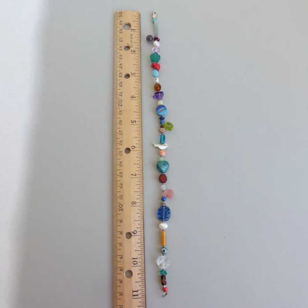 Artisan Ankle Bracelet, Anklet, of Multicolored G… - image 7