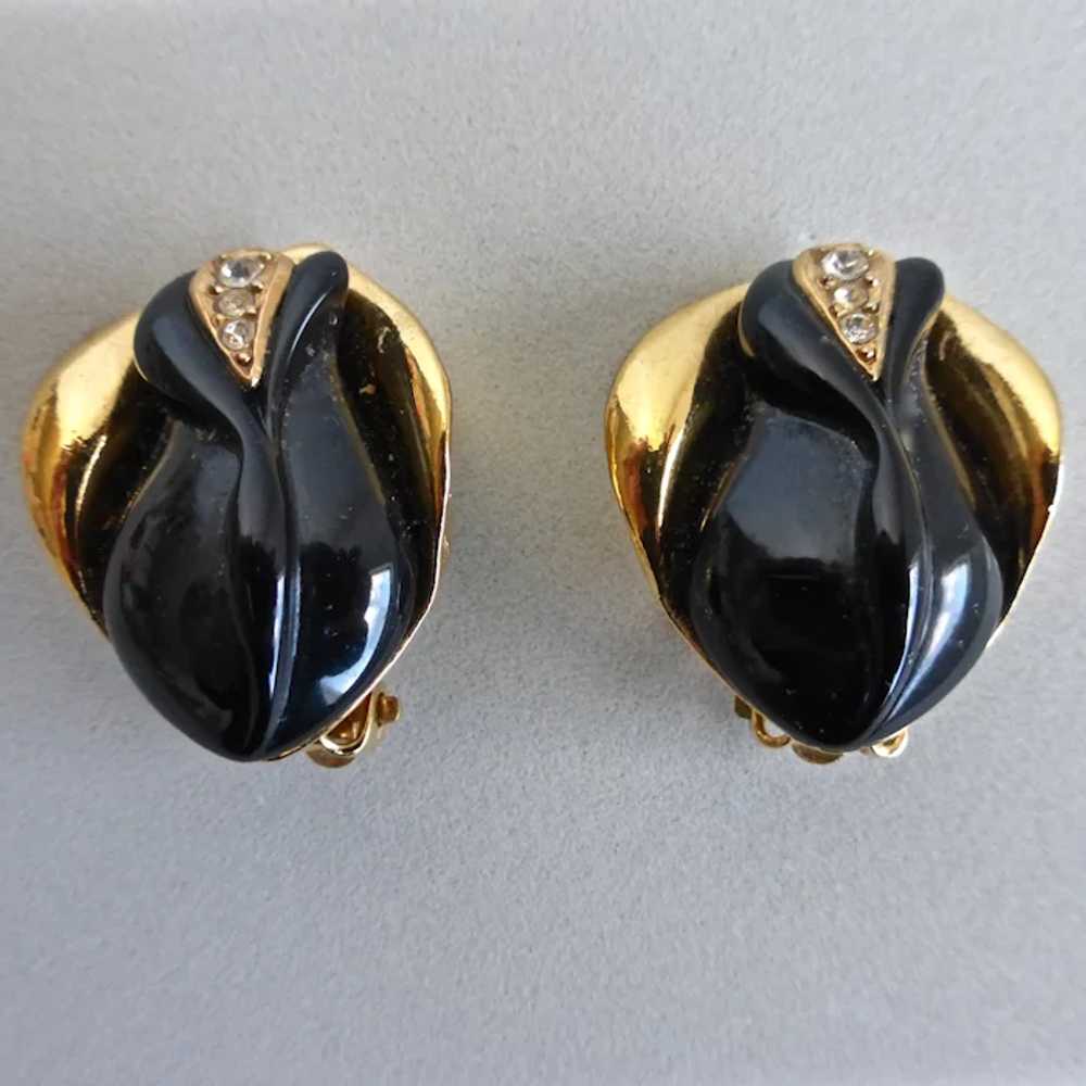 KENNETH LANE Black Rosebud Earrings for Avon, Cli… - image 2