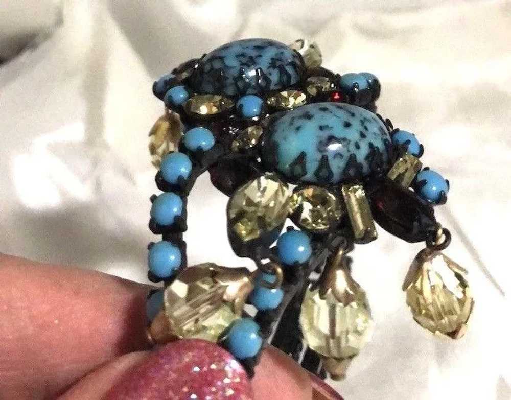 RARE Alice Caviness Turquoise Bead, Rhinestones &… - image 2