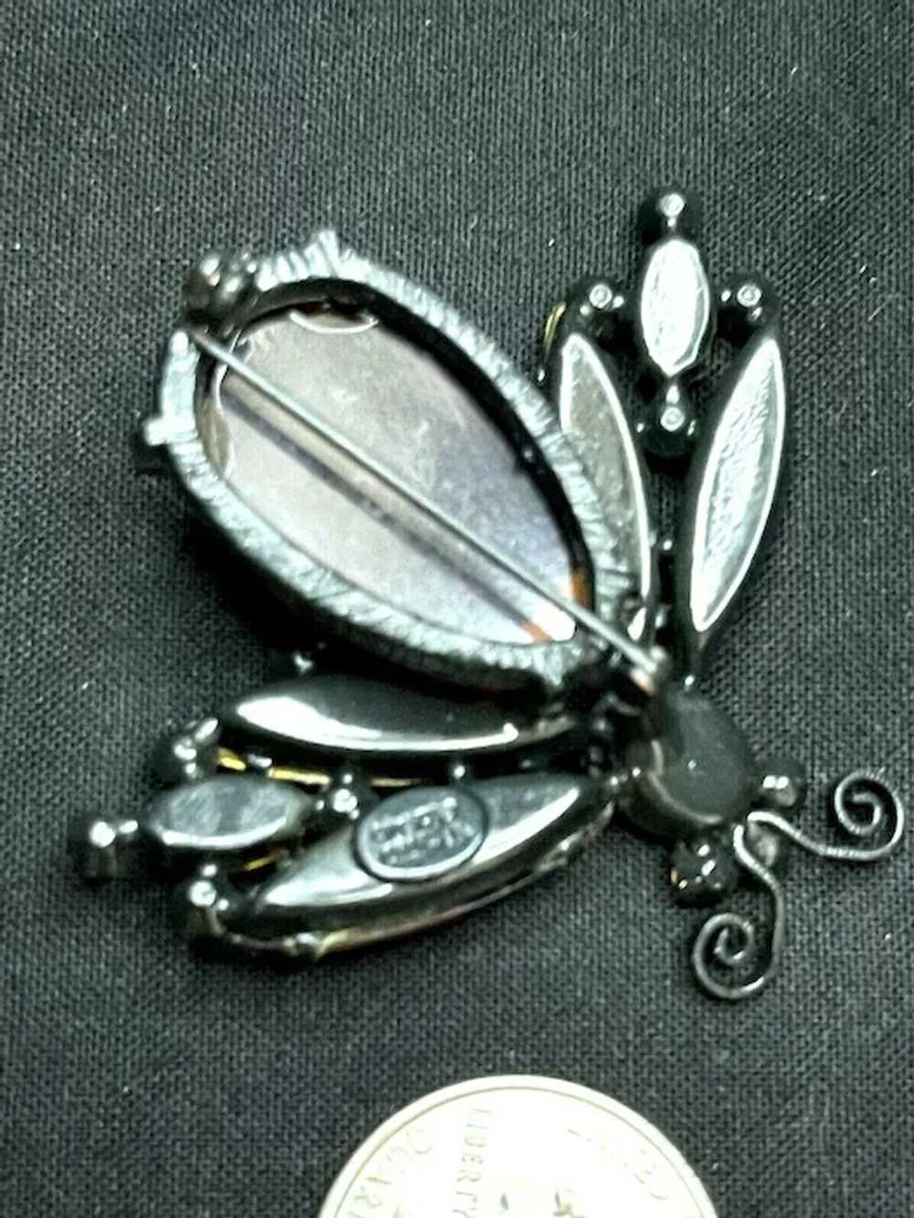Vintage Large Spectacular Winged Insect Brooch Br… - image 2