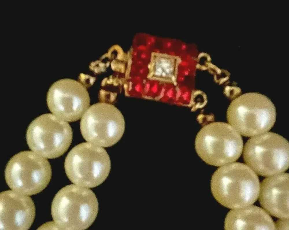 Moghul "Jeweled" Ben Amun Faux Pearl Necklace Dan… - image 3