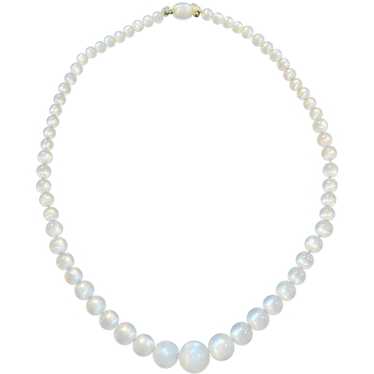 White Graduated Moonglow Necklace - image 1