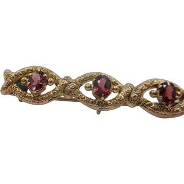 9ct Yellow Gold & Glass Brooch c1910 - image 1