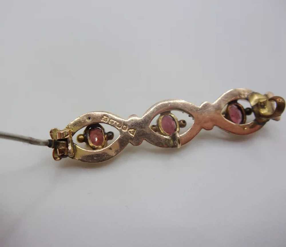 9ct Yellow Gold & Glass Brooch c1910 - image 5