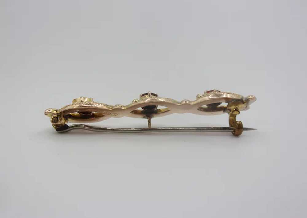 9ct Yellow Gold & Glass Brooch c1910 - image 6