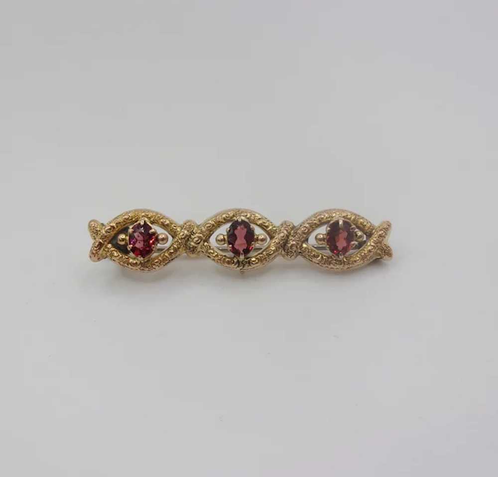 9ct Yellow Gold & Glass Brooch c1910 - image 7