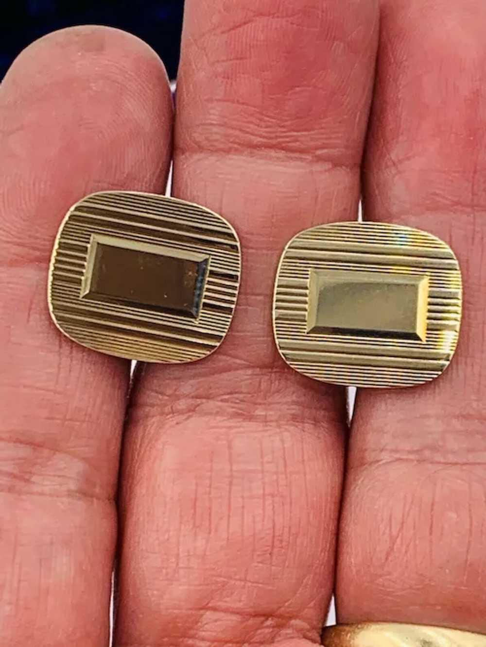 Vintage Larter and Sons 10k Yellow gold Cufflinks… - image 3