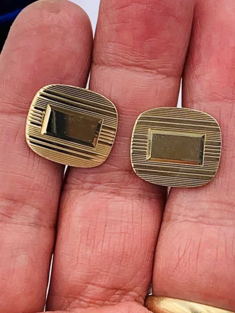 Vintage Larter and Sons 10k Yellow gold Cufflinks… - image 5