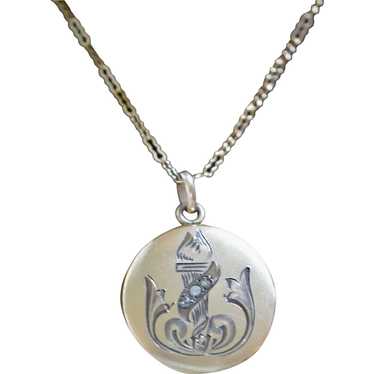 Edwardian Olympic Torch Locket Necklace, 1904