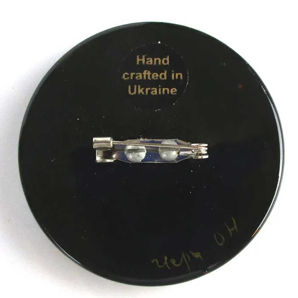 Vintage Hand-Painted in Ukraine Lacquered Flower … - image 4