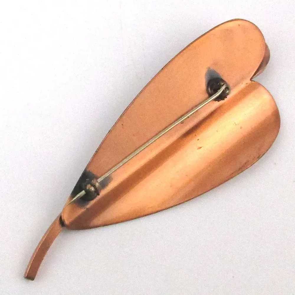 Vintage RENOIR Copper Leaf Pin Brooch - image 3