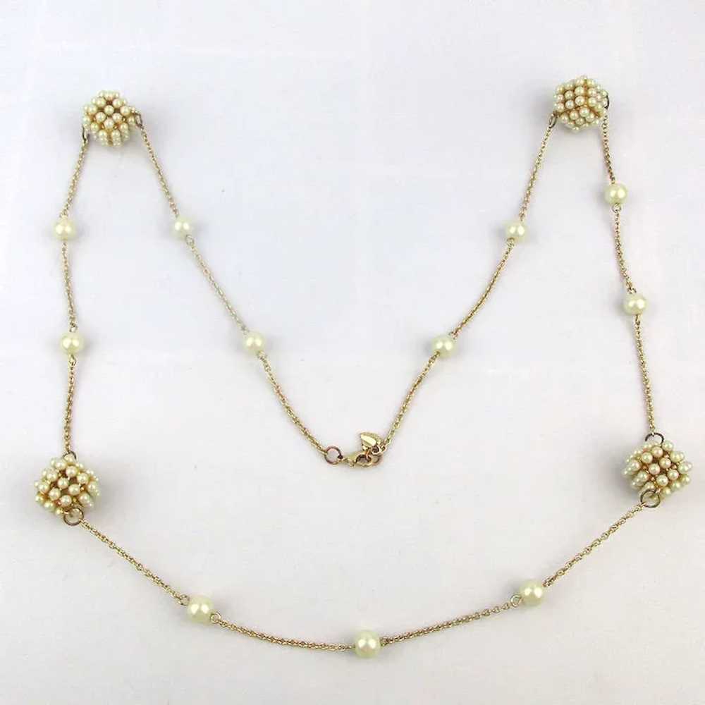 Vintage CAROLEE Necklace of Faux Pearl Boxes - image 2