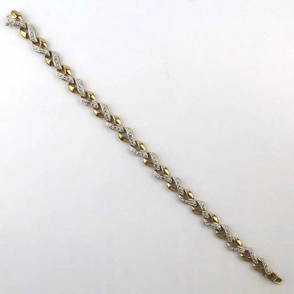 Gilded Sterling Silver Tennis Style Bracelet - image 5