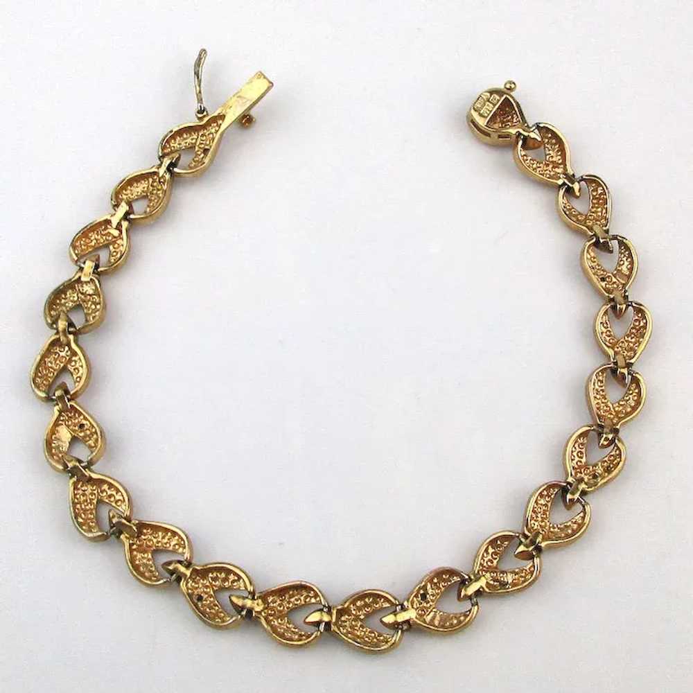 Gilded Sterling Silver Tennis Style Bracelet - image 6