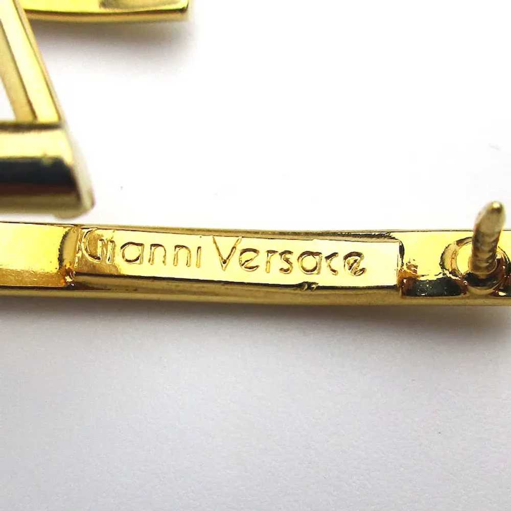 Rare Gianni VERSACE Odd Goldtone Pin Brooch - image 3