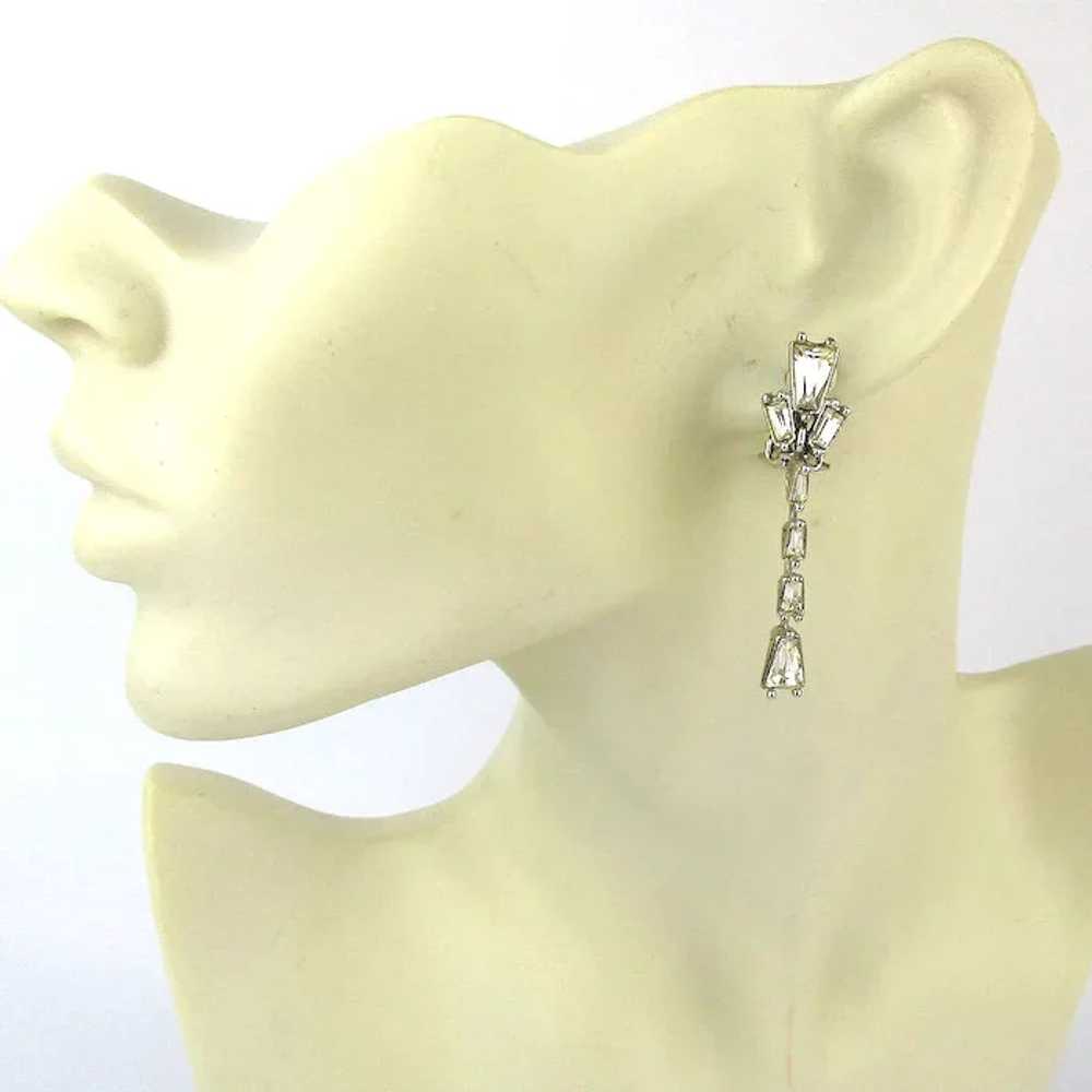 Vintage BOGOFF Clip Earrings Dangling Sliver of C… - image 2