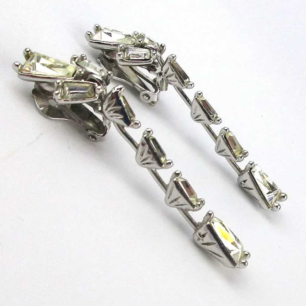 Vintage BOGOFF Clip Earrings Dangling Sliver of C… - image 3