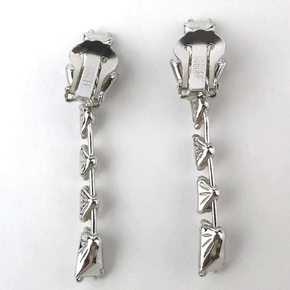 Vintage BOGOFF Clip Earrings Dangling Sliver of C… - image 4