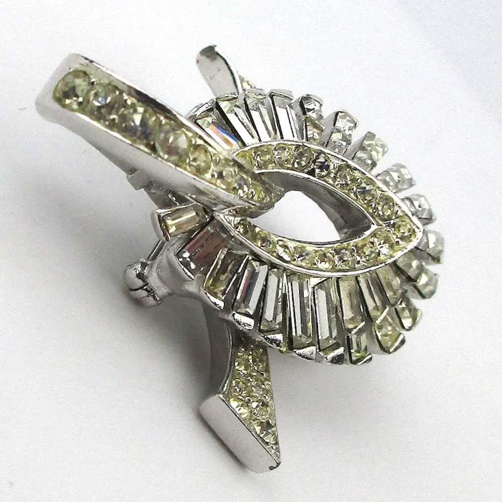 BOUCHER Crystal Rhinestone Double Layer Pin Brooch - image 6