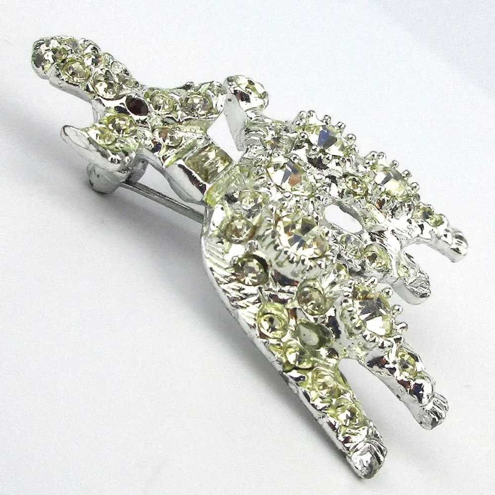 Fancy Rhinestone Poodle Dog Pin Brooch - image 2