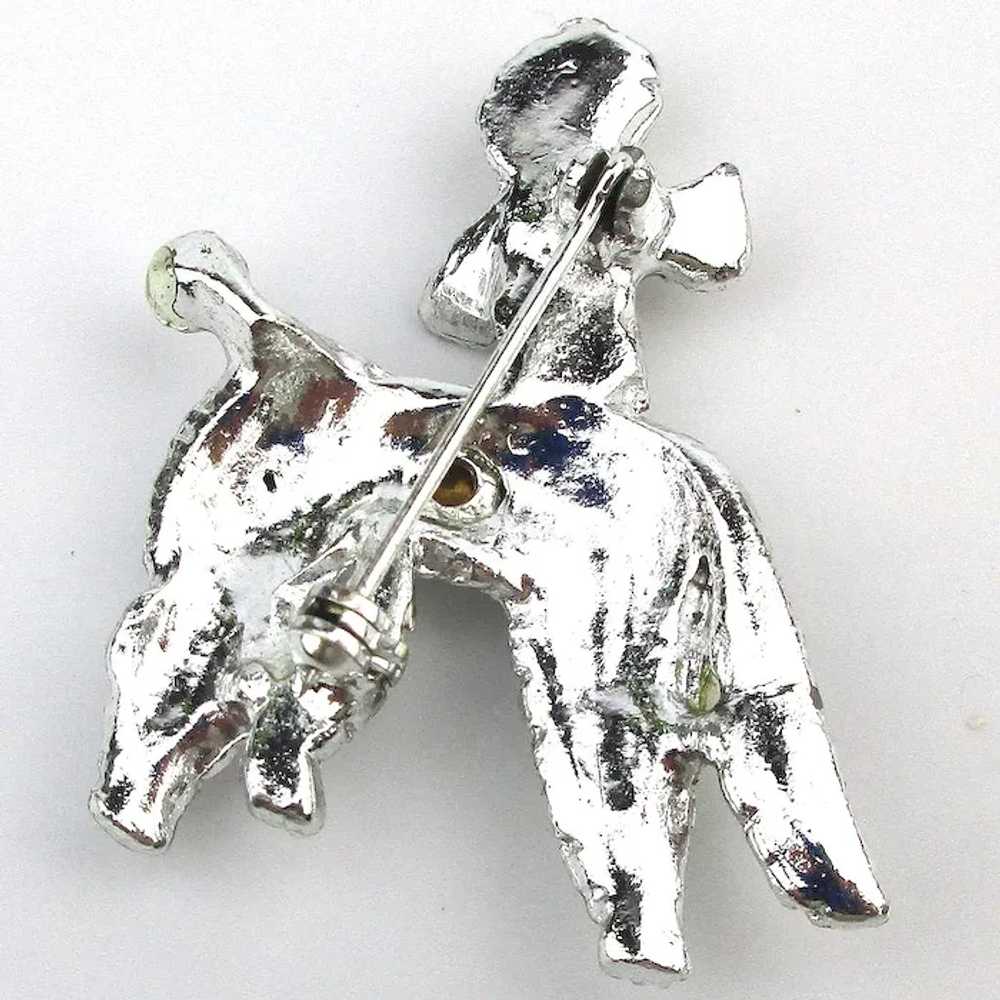 Fancy Rhinestone Poodle Dog Pin Brooch - image 3