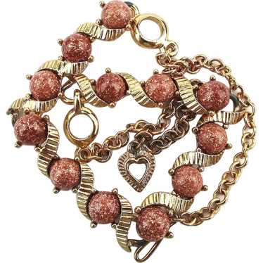 Pretty Gilt Necklace w/ Fool's Gold Pyrite Beads - image 1