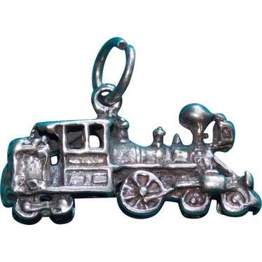 Sterling TRAIN Detailed Vintage Estate Charm - image 1