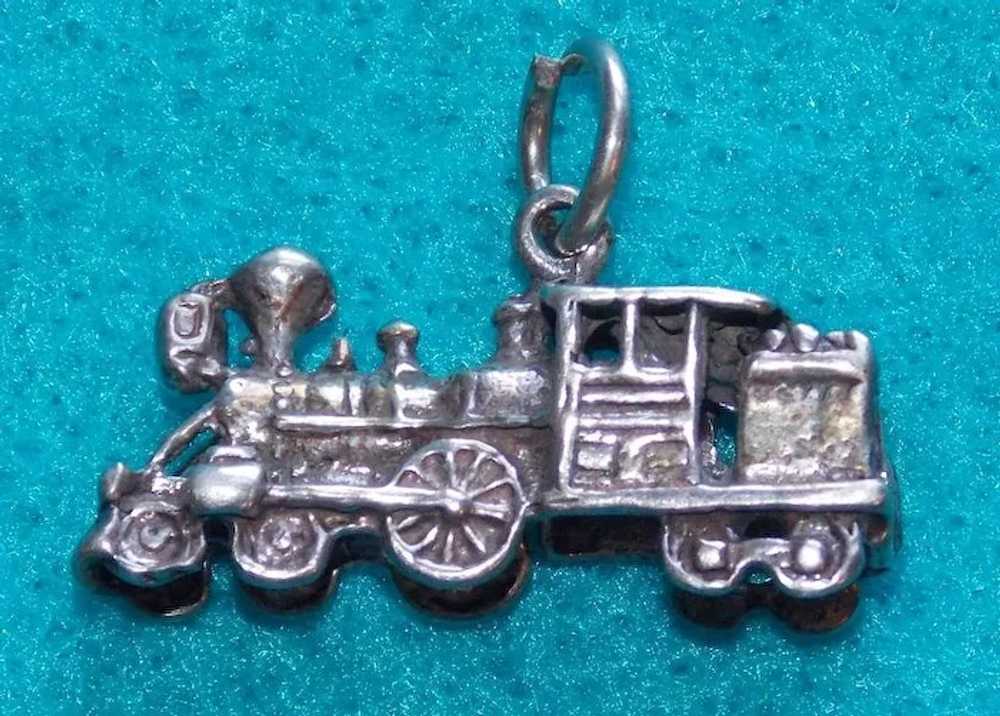 Sterling TRAIN Detailed Vintage Estate Charm - image 2