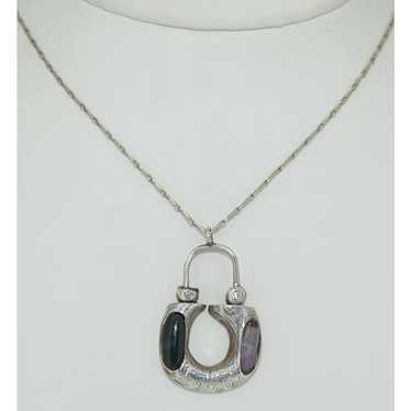 Scottish Sterling Silver PadLock Necklace - image 1